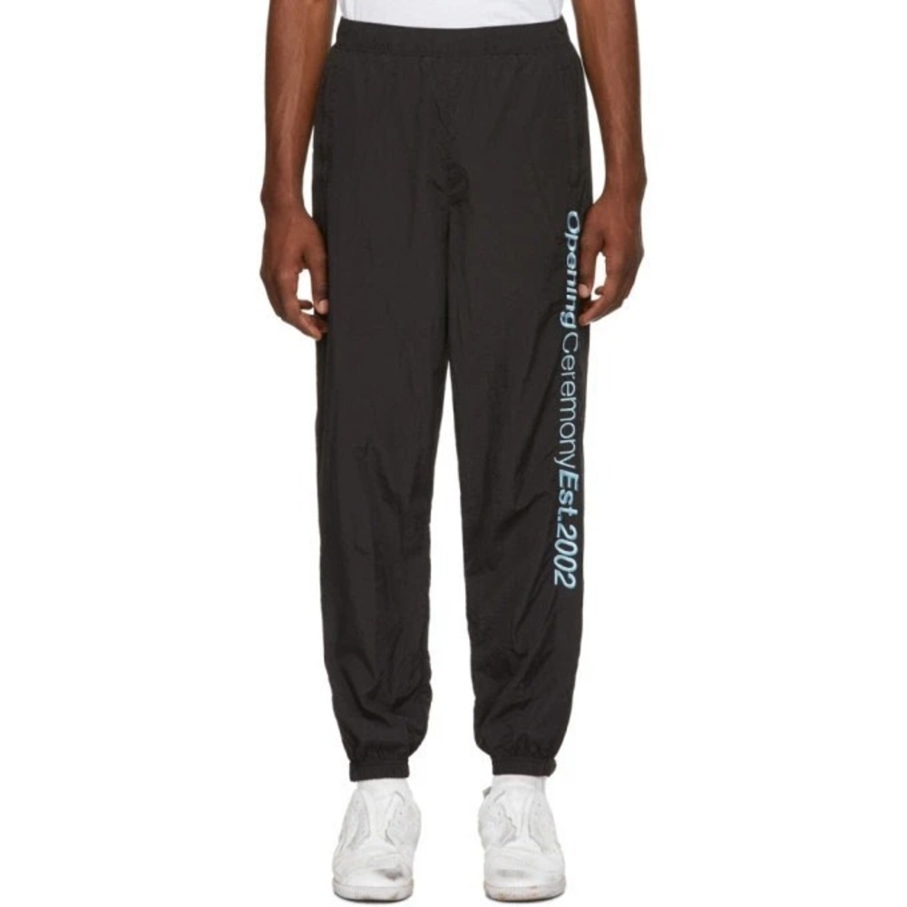Opening Ceremony 2002 Track‎ Pants Large Black Logo Elastic Waist Joggers Pants